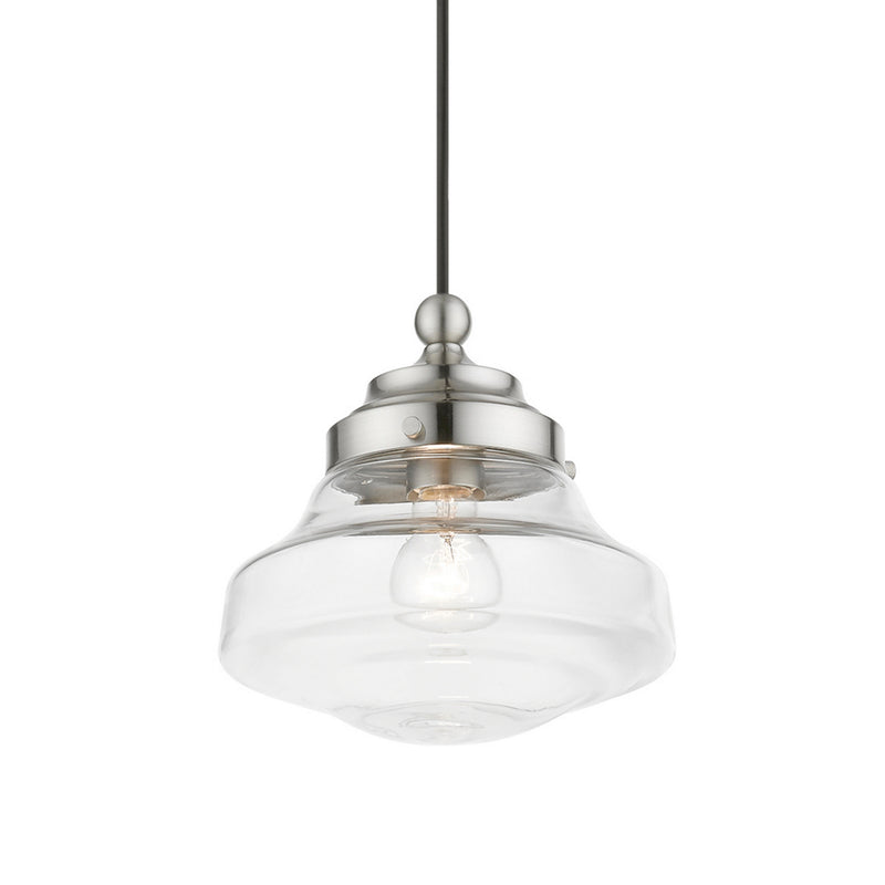 Livex Lighting 41293-91 One Light Mini Pendant, Brushed Nickel