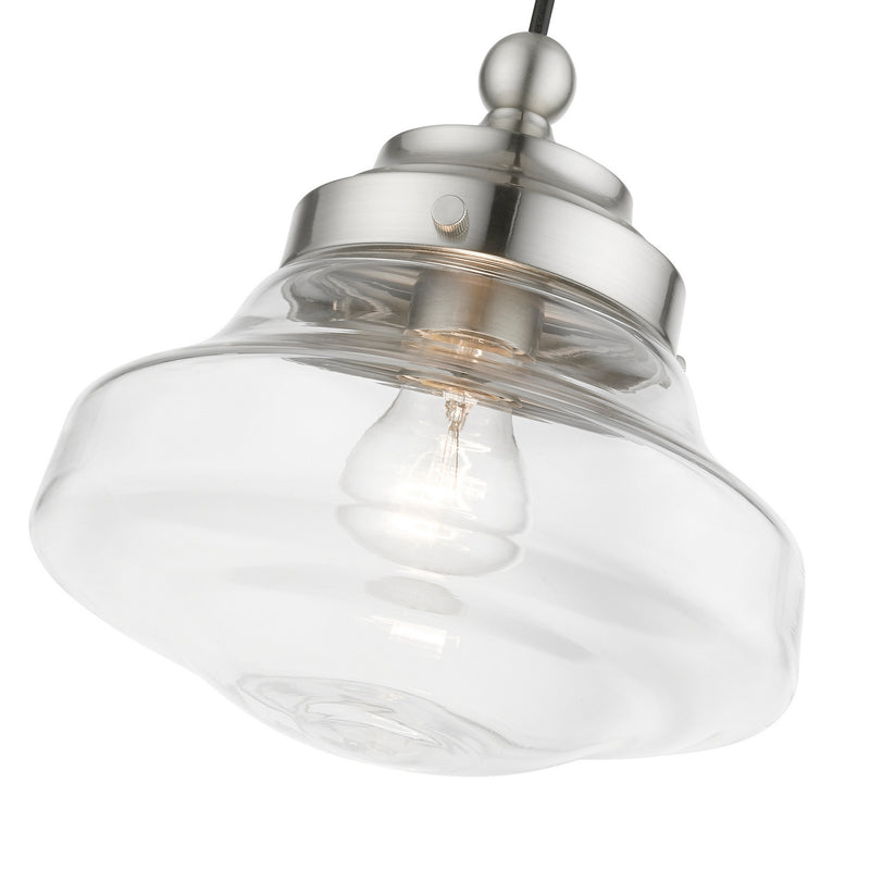 Livex Lighting 41293-91 One Light Mini Pendant, Brushed Nickel