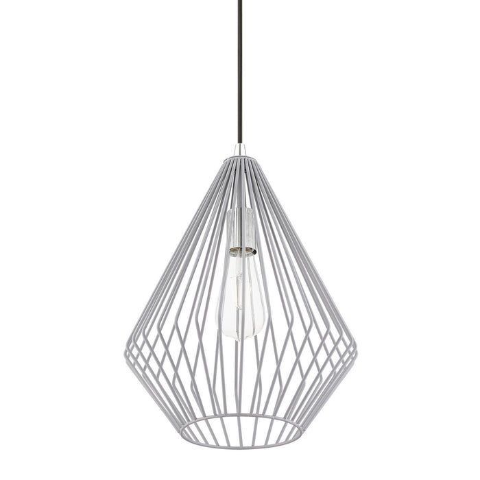 Livex Lighting 41325-80 One Light Pendant, Nordic Gray w/Polished Chrome