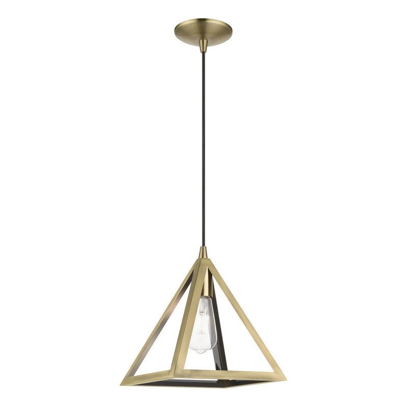 Livex Lighting 41329-01 One Light Pendant, Antique Brass