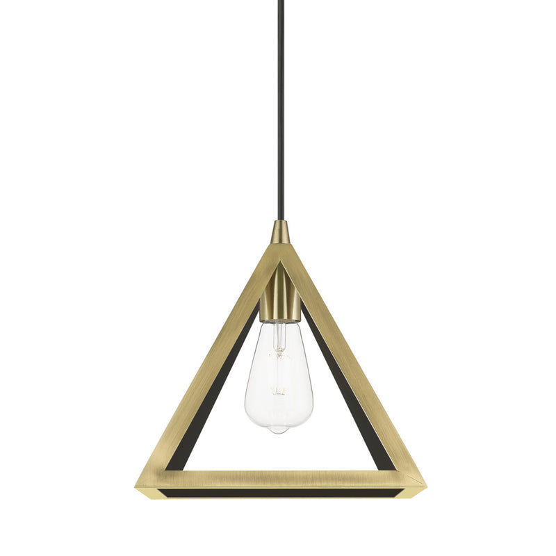 Livex Lighting 41329-01 One Light Pendant, Antique Brass