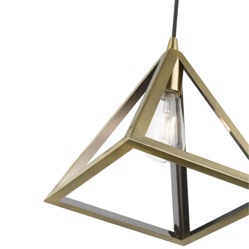 Livex Lighting 41329-01 One Light Pendant, Antique Brass
