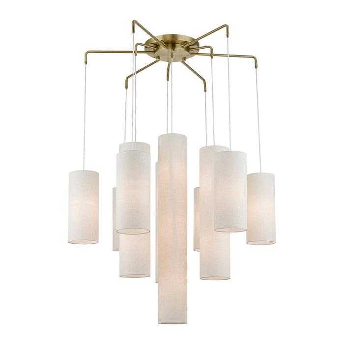Livex Lighting 42657-01 15 Light Foyer Chandelier, Antique Brass