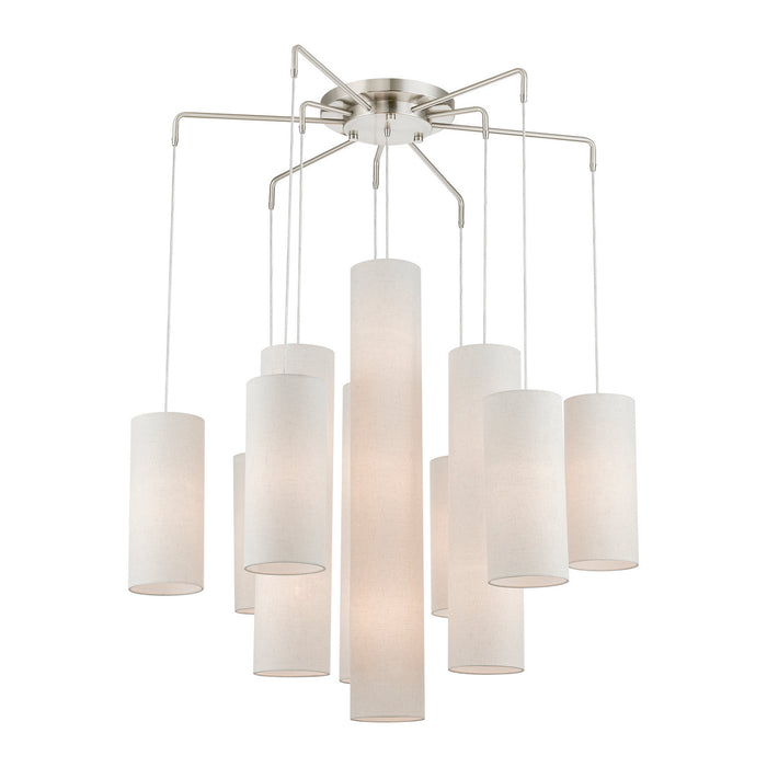 Livex Lighting 42657-91 15 Light Foyer Chandelier, Brushed Nickel