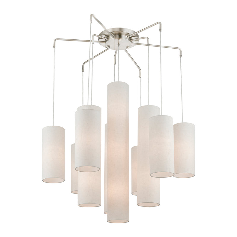 Livex Lighting 42657-91 15 Light Foyer Chandelier, Brushed Nickel