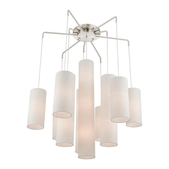 Livex Lighting 42657-91 15 Light Foyer Chandelier, Brushed Nickel