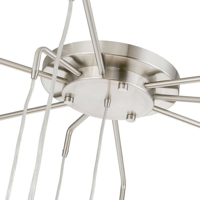 Livex Lighting 42657-91 15 Light Foyer Chandelier, Brushed Nickel