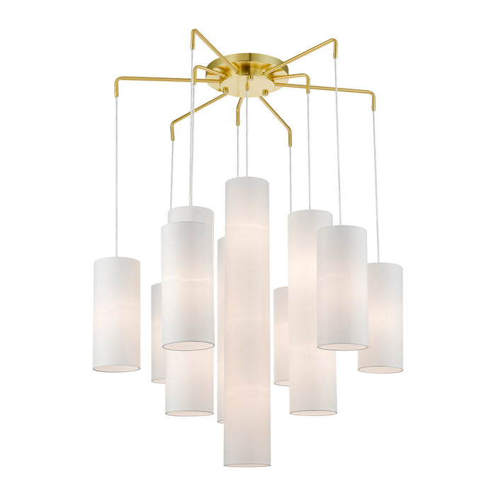 Livex Lighting 42658-12 15 Light Foyer Chandelier, Satin Brass
