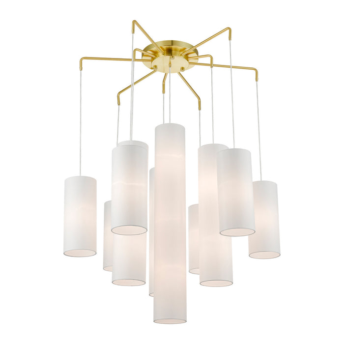 Livex Lighting 42658-12 15 Light Foyer Chandelier, Satin Brass