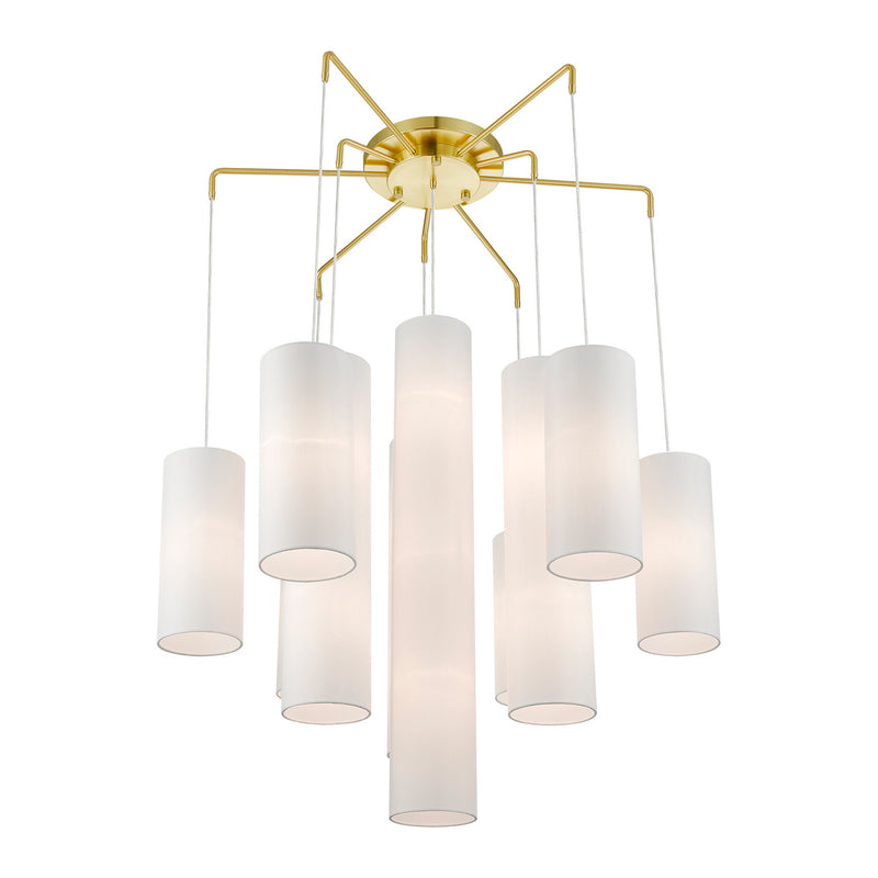 Livex Lighting 42658-12 15 Light Foyer Chandelier, Satin Brass