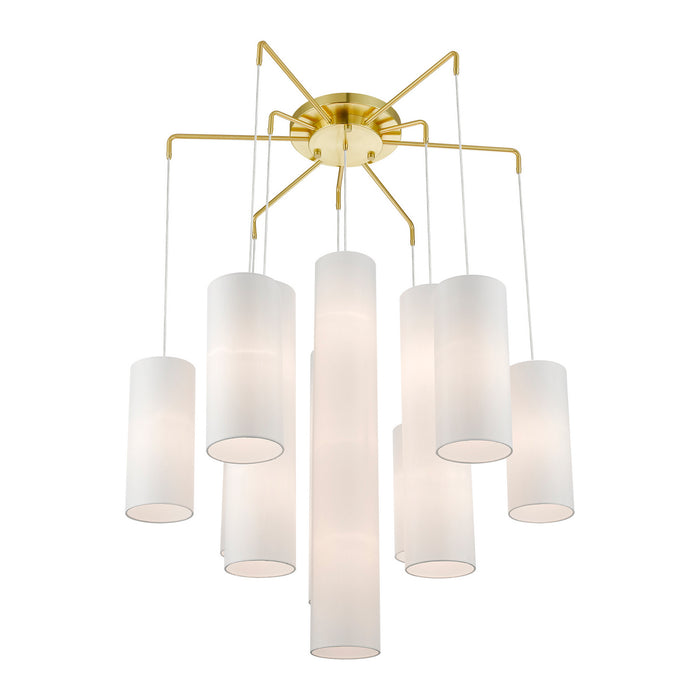 Livex Lighting 42658-12 15 Light Foyer Chandelier, Satin Brass