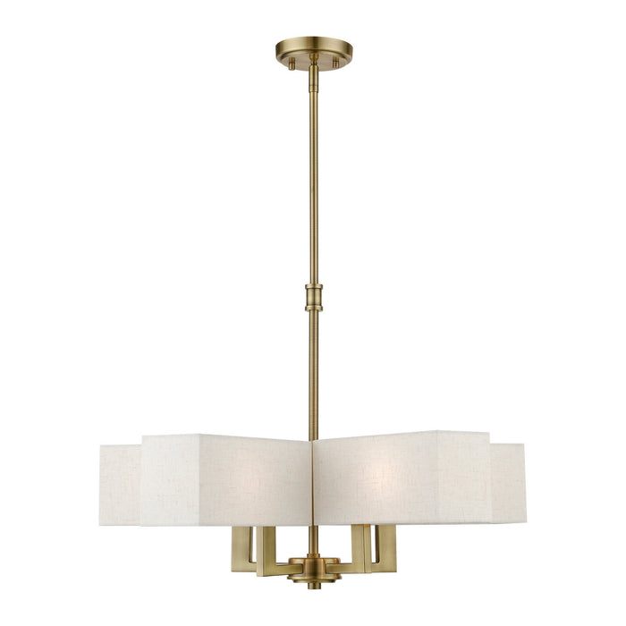 Livex Lighting 42665-01 Five Light Chandelier, Antique Brass