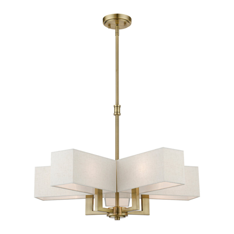 Livex Lighting 42665-01 Five Light Chandelier, Antique Brass