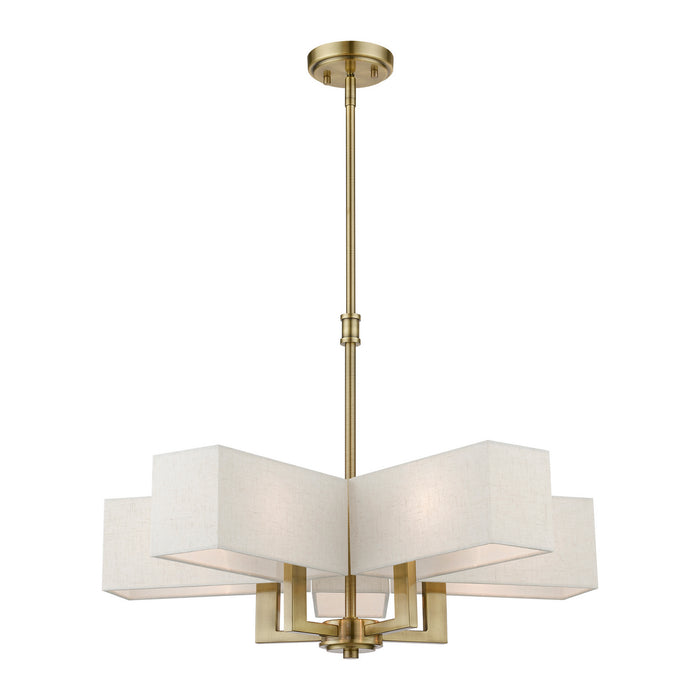 Livex Lighting 42665-01 Five Light Chandelier, Antique Brass