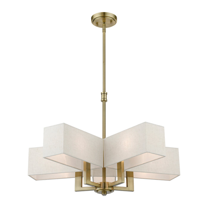 Livex Lighting 42665-01 Five Light Chandelier, Antique Brass