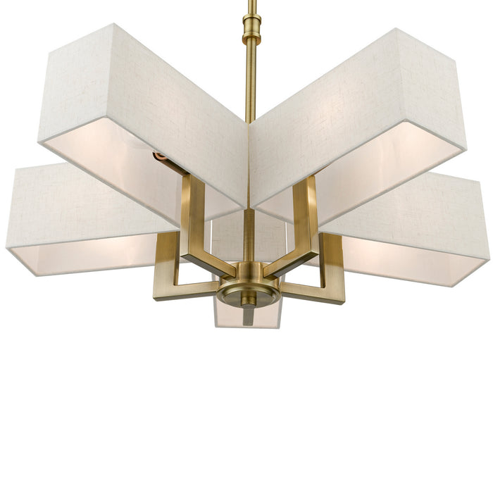 Livex Lighting 42665-01 Five Light Chandelier, Antique Brass