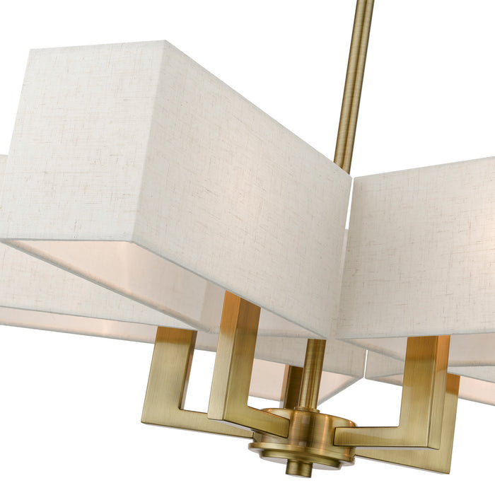 Livex Lighting 42665-01 Five Light Chandelier, Antique Brass