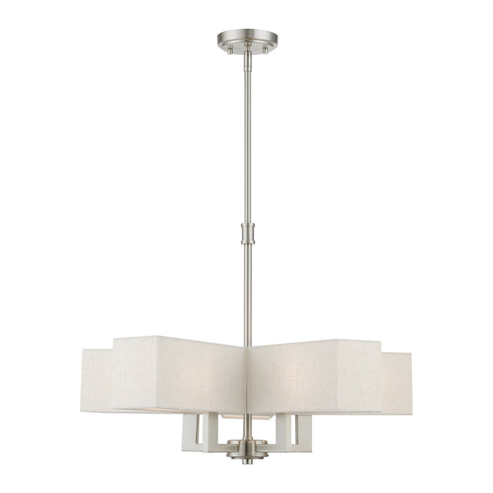 Livex Lighting 42665-91 Five Light Chandelier, Brushed Nickel