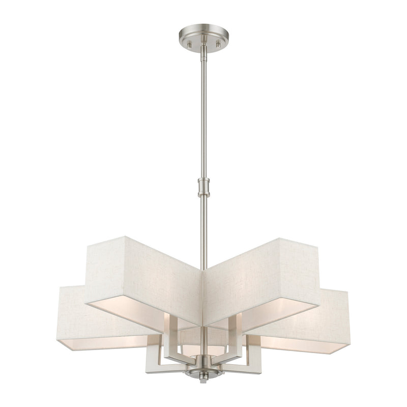 Livex Lighting 42665-91 Five Light Chandelier, Brushed Nickel