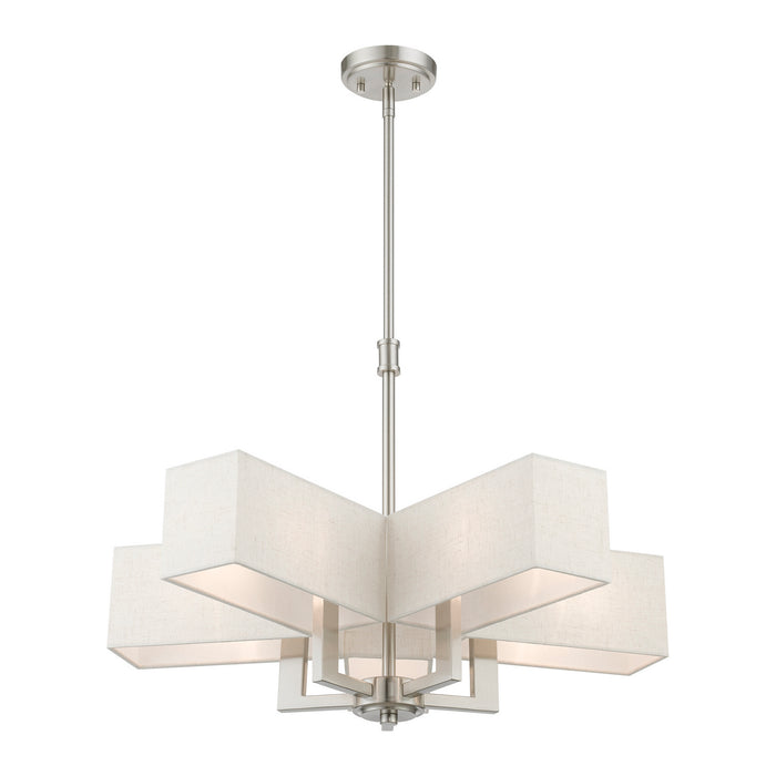 Livex Lighting 42665-91 Five Light Chandelier, Brushed Nickel