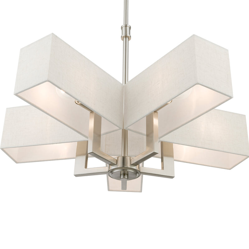 Livex Lighting 42665-91 Five Light Chandelier, Brushed Nickel