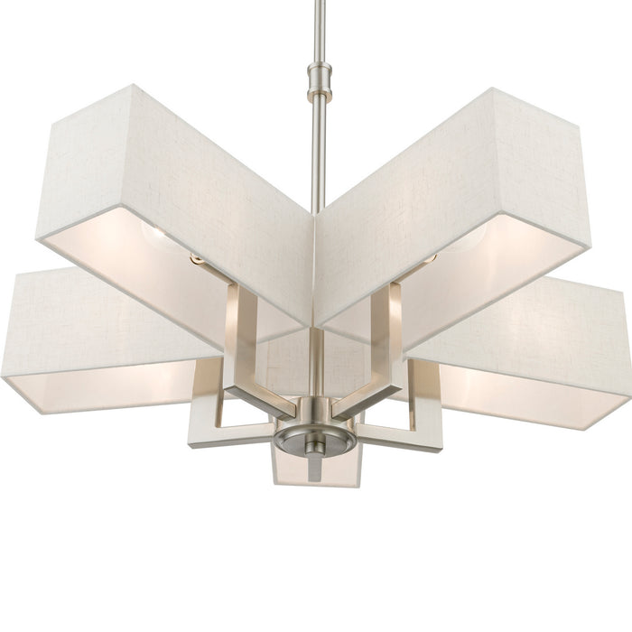 Livex Lighting 42665-91 Five Light Chandelier, Brushed Nickel