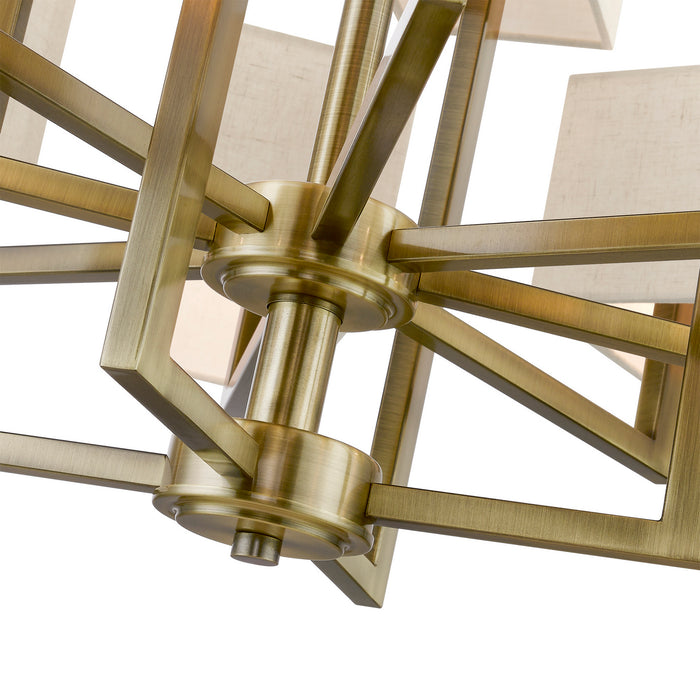 Livex Lighting 42669-01 12 Light Foyer Chandelier, Antique Brass