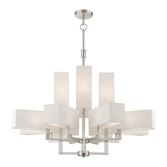 Livex Lighting 42669-91 12 Light Foyer Chandelier, Brushed Nickel