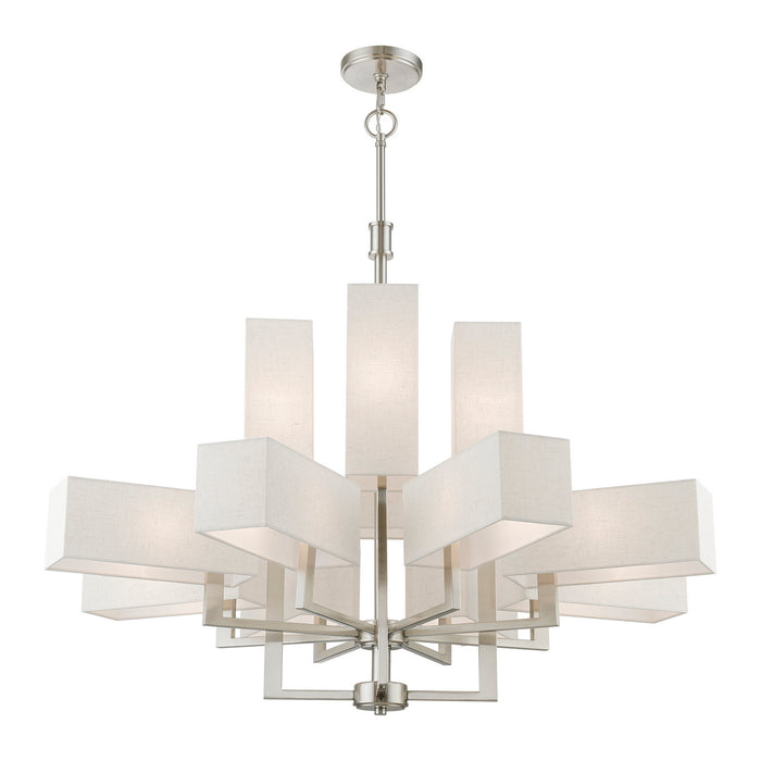 Livex Lighting 42669-91 12 Light Foyer Chandelier, Brushed Nickel
