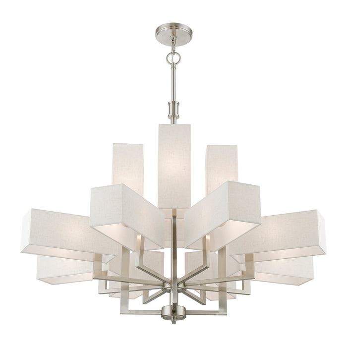 Livex Lighting 42669-91 12 Light Foyer Chandelier, Brushed Nickel