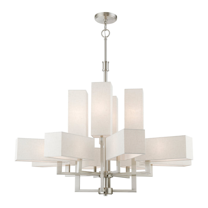 Livex Lighting 42669-91 12 Light Foyer Chandelier, Brushed Nickel