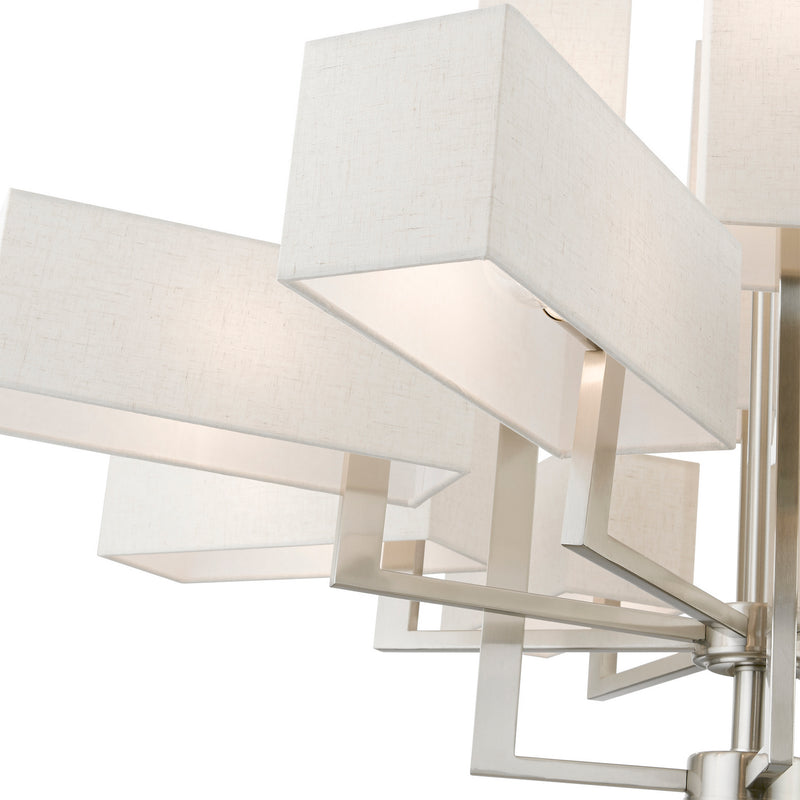 Livex Lighting 42669-91 12 Light Foyer Chandelier, Brushed Nickel