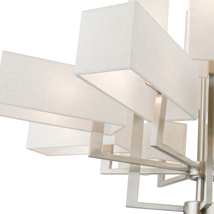 Livex Lighting 42669-91 12 Light Foyer Chandelier, Brushed Nickel