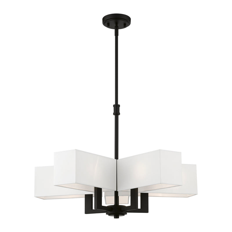 Livex Lighting 42675-04 Five Light Chandelier, Black