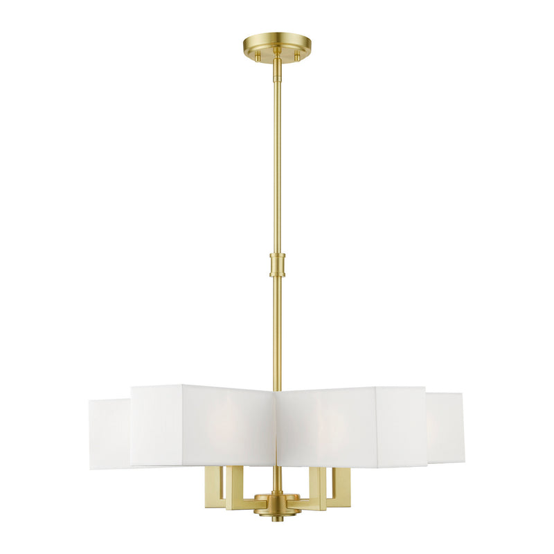 Livex Lighting 42675-12 Five Light Chandelier, Satin Brass