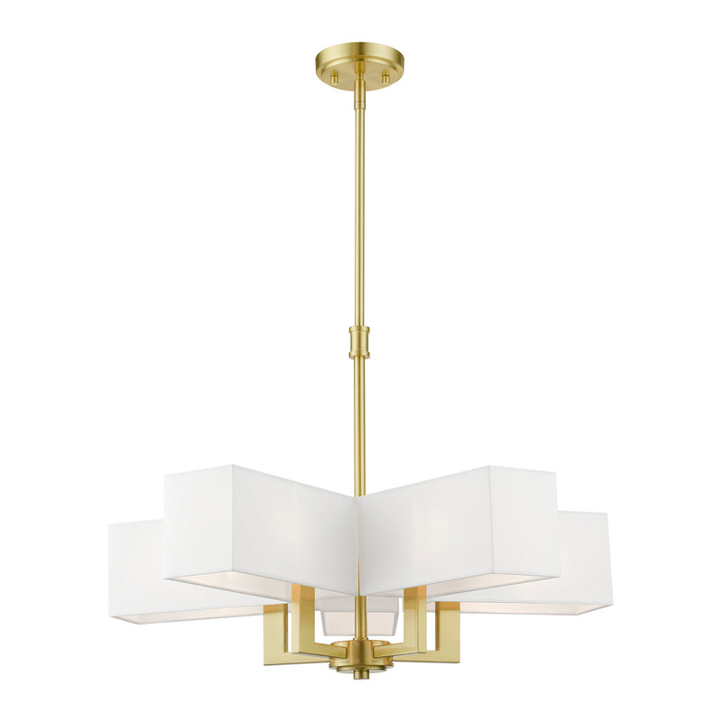 Livex Lighting 42675-12 Five Light Chandelier, Satin Brass
