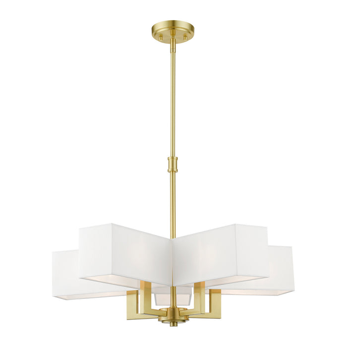 Livex Lighting 42675-12 Five Light Chandelier, Satin Brass