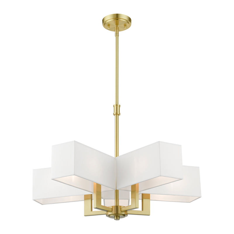 Livex Lighting 42675-12 Five Light Chandelier, Satin Brass