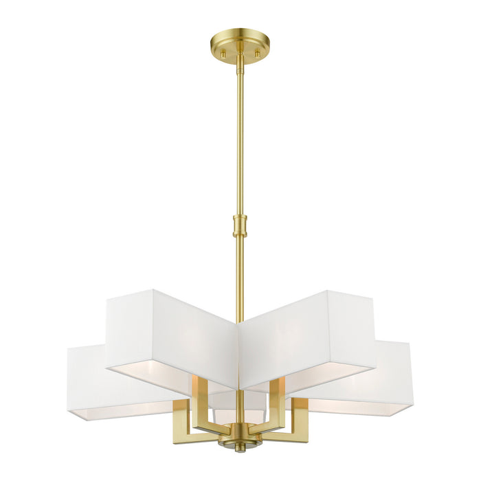 Livex Lighting 42675-12 Five Light Chandelier, Satin Brass