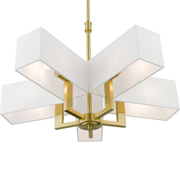 Livex Lighting 42675-12 Five Light Chandelier, Satin Brass