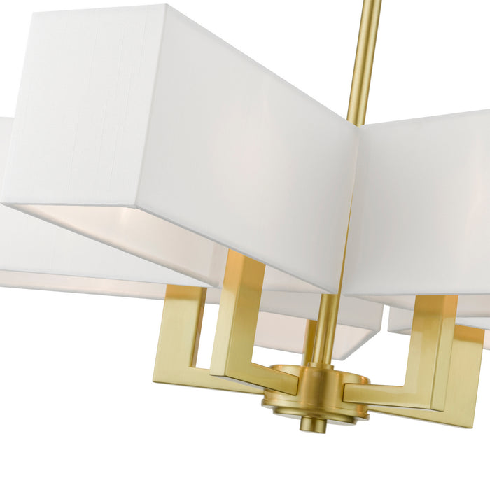 Livex Lighting 42675-12 Five Light Chandelier, Satin Brass