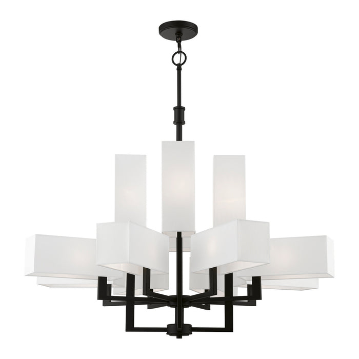 Livex Lighting 42679-04 12 Light Foyer Chandelier, Black