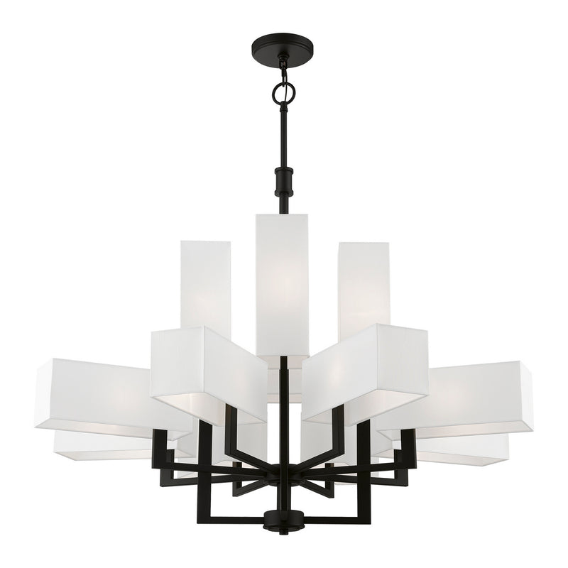 Livex Lighting 42679-04 12 Light Foyer Chandelier, Black