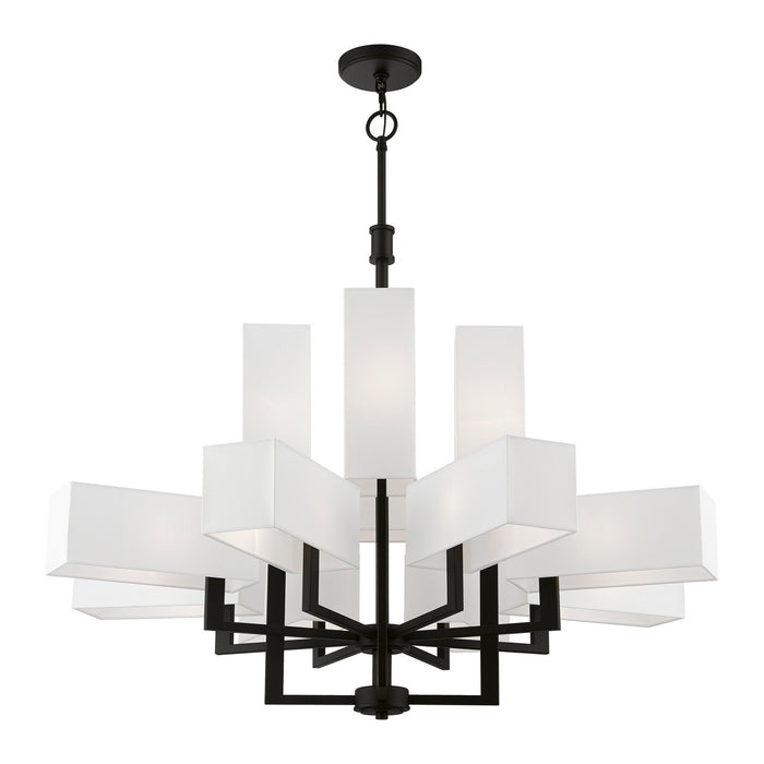 Livex Lighting 42679-04 12 Light Foyer Chandelier, Black