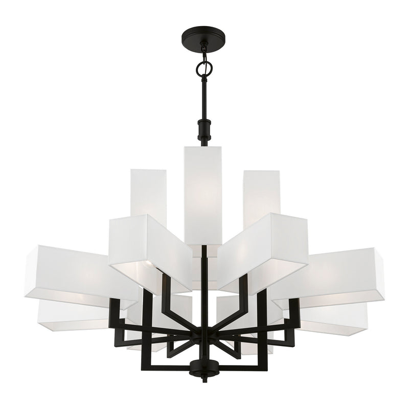 Livex Lighting 42679-04 12 Light Foyer Chandelier, Black