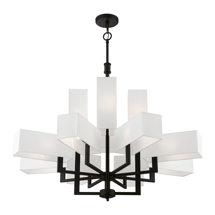 Livex Lighting 42679-04 12 Light Foyer Chandelier, Black