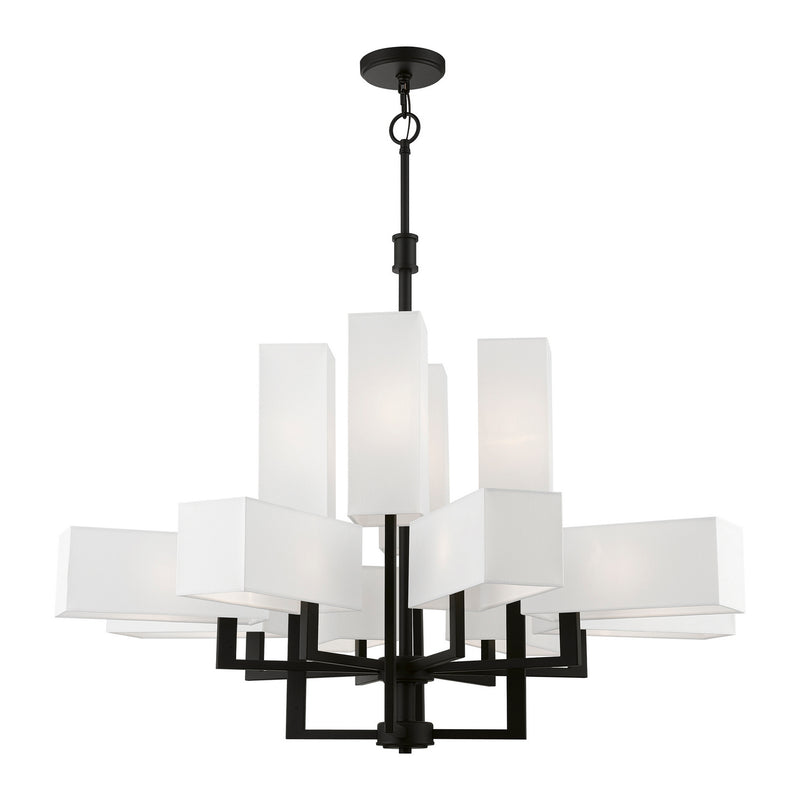 Livex Lighting 42679-04 12 Light Foyer Chandelier, Black