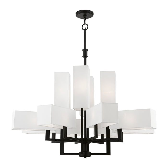 Livex Lighting 42679-04 12 Light Foyer Chandelier, Black