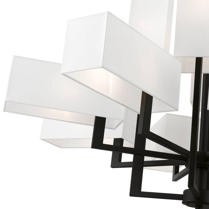 Livex Lighting 42679-04 12 Light Foyer Chandelier, Black