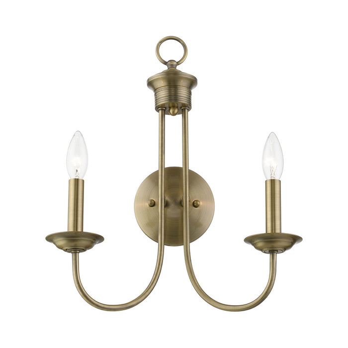 Livex Lighting 42682-01 Two Light Wall Sconce, Antique Brass